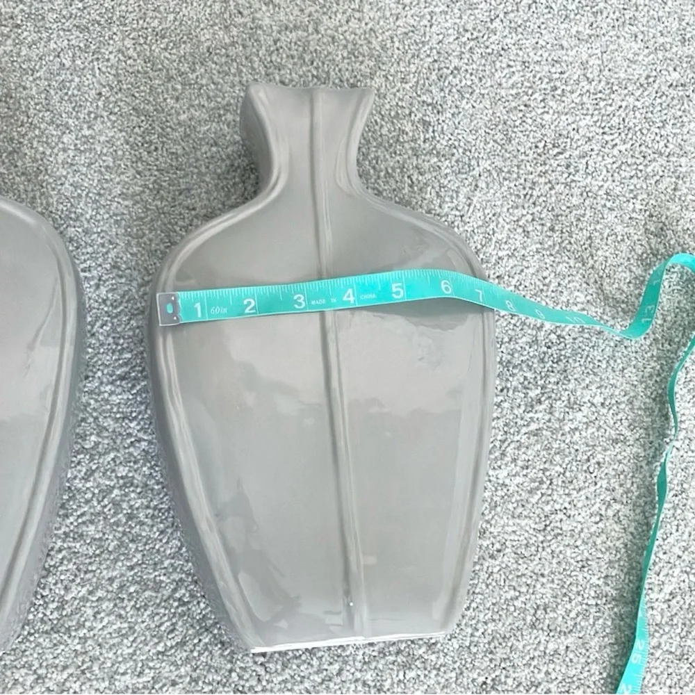 Two Gray Target Vases